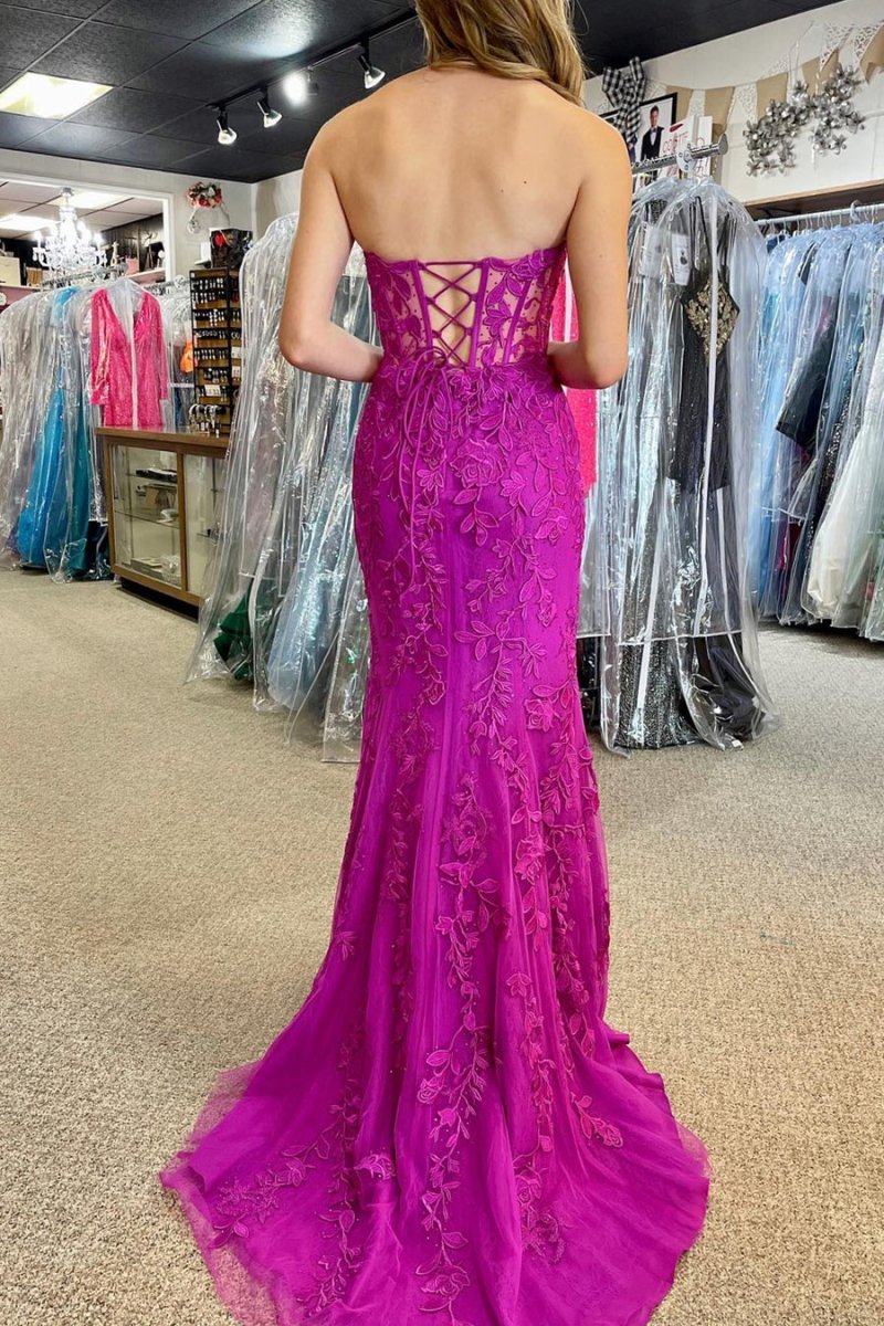 Strapless Satin Mermaid Prom Dress