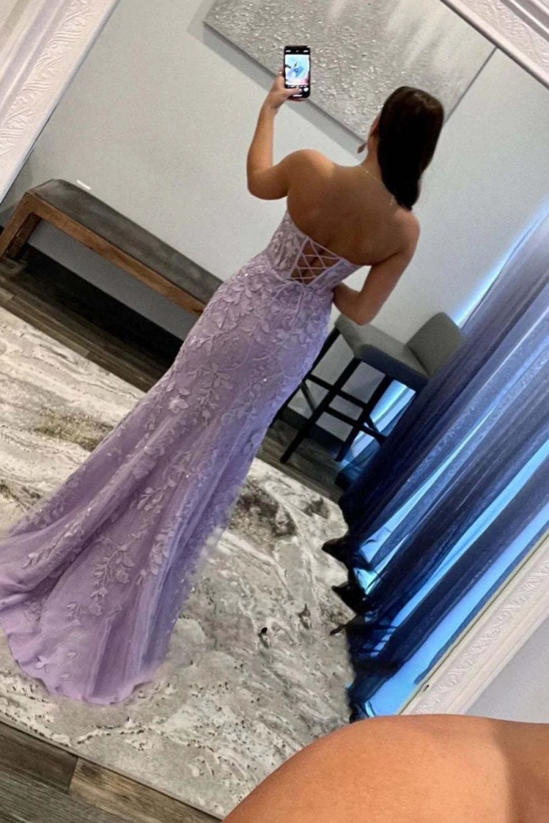 Strapless Satin Mermaid Prom Dress
