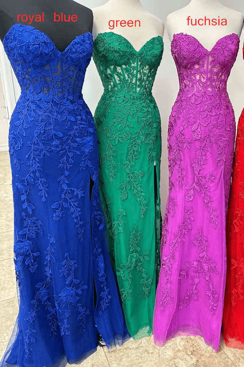 Strapless Satin Mermaid Prom Dress