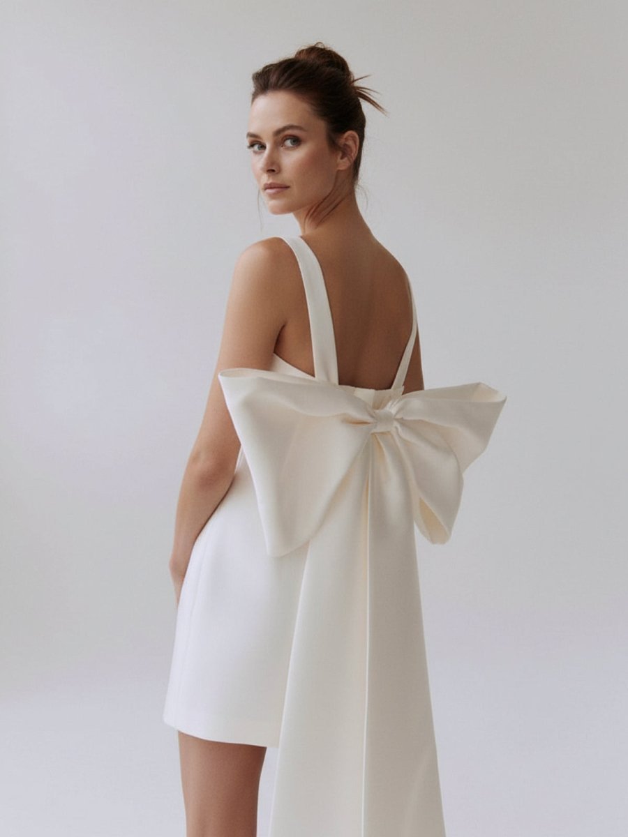 Off-Shoulder Satin Wedding Dress