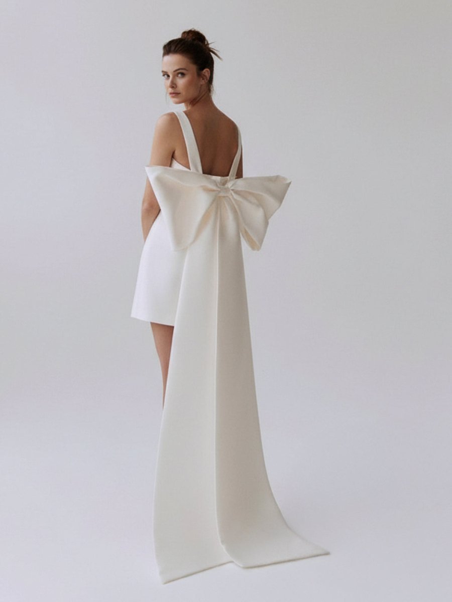 Off-Shoulder Satin Wedding Dress