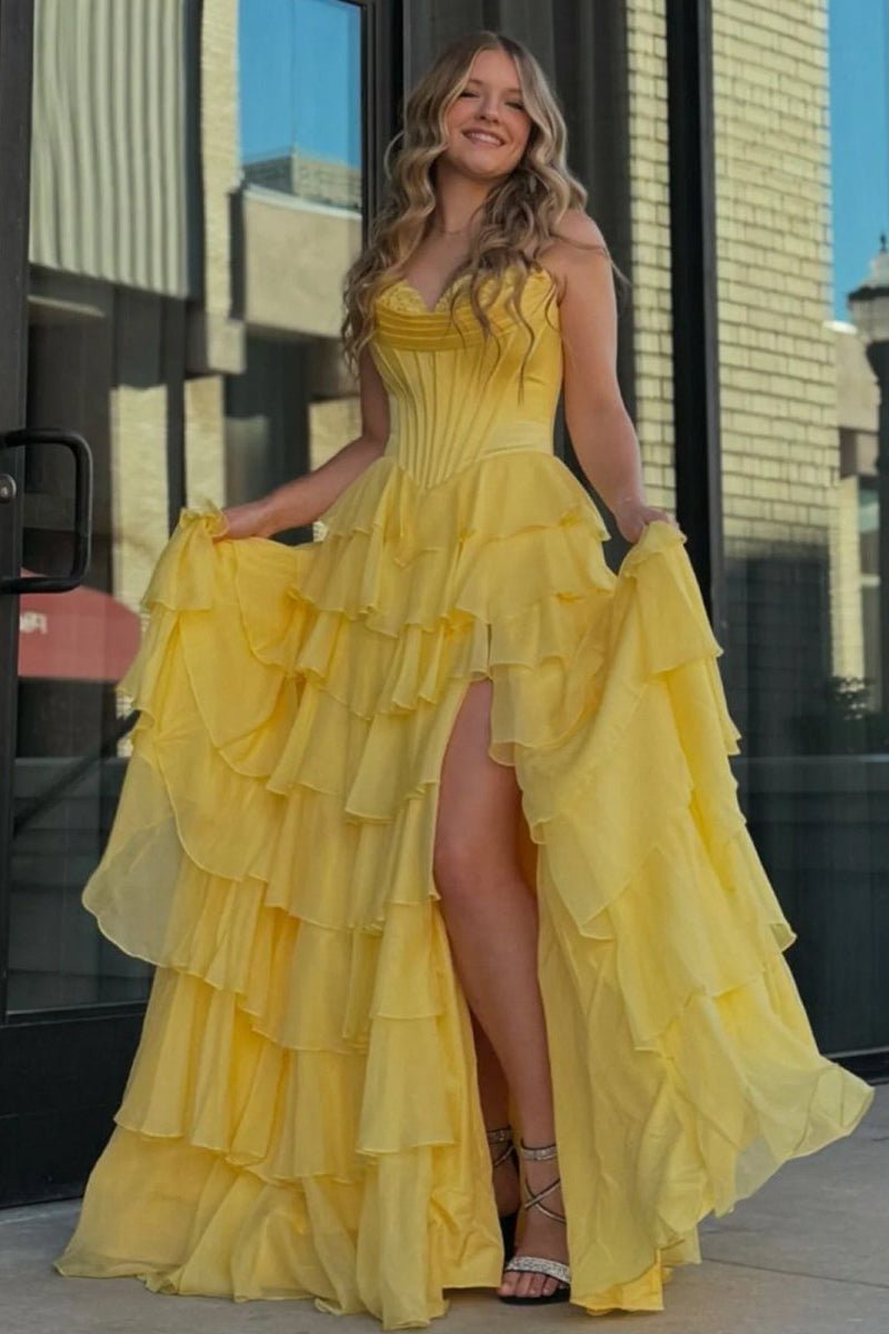 Strapless Satin A-Line Prom Dress