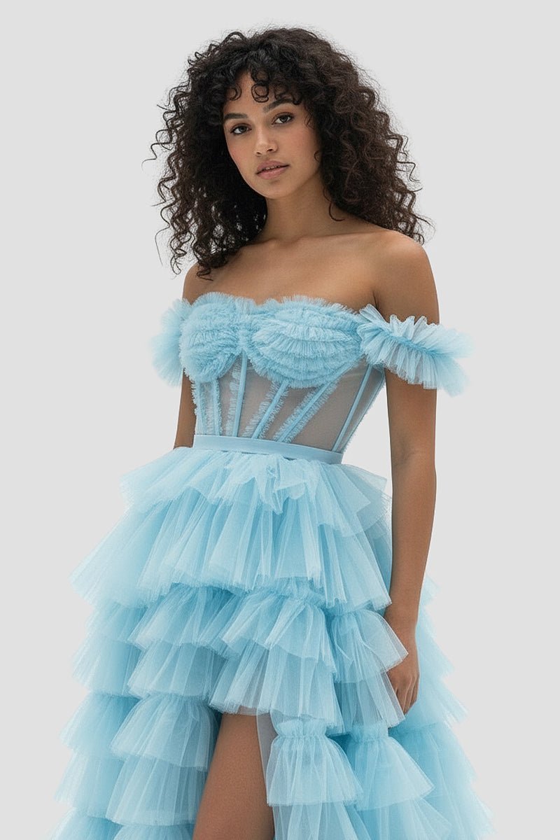 Off-Shoulder Chiffon Prom Dress