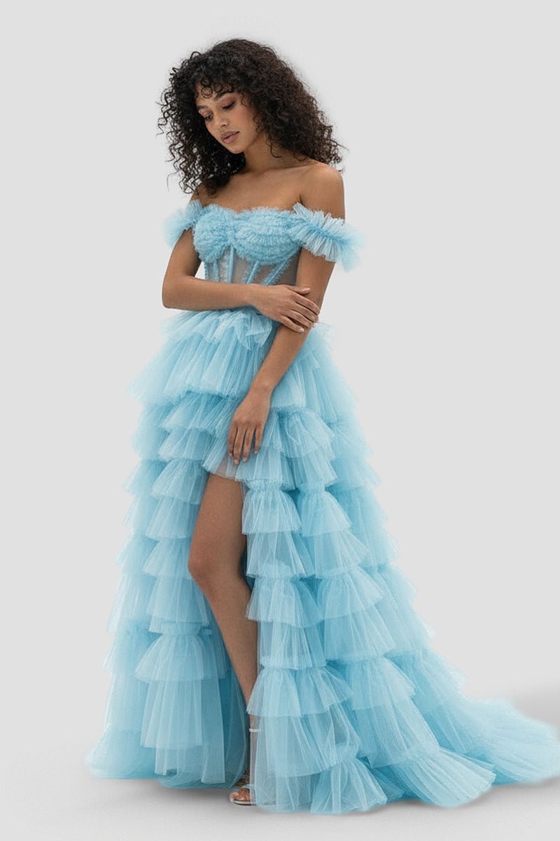 Off-Shoulder Chiffon Prom Dress