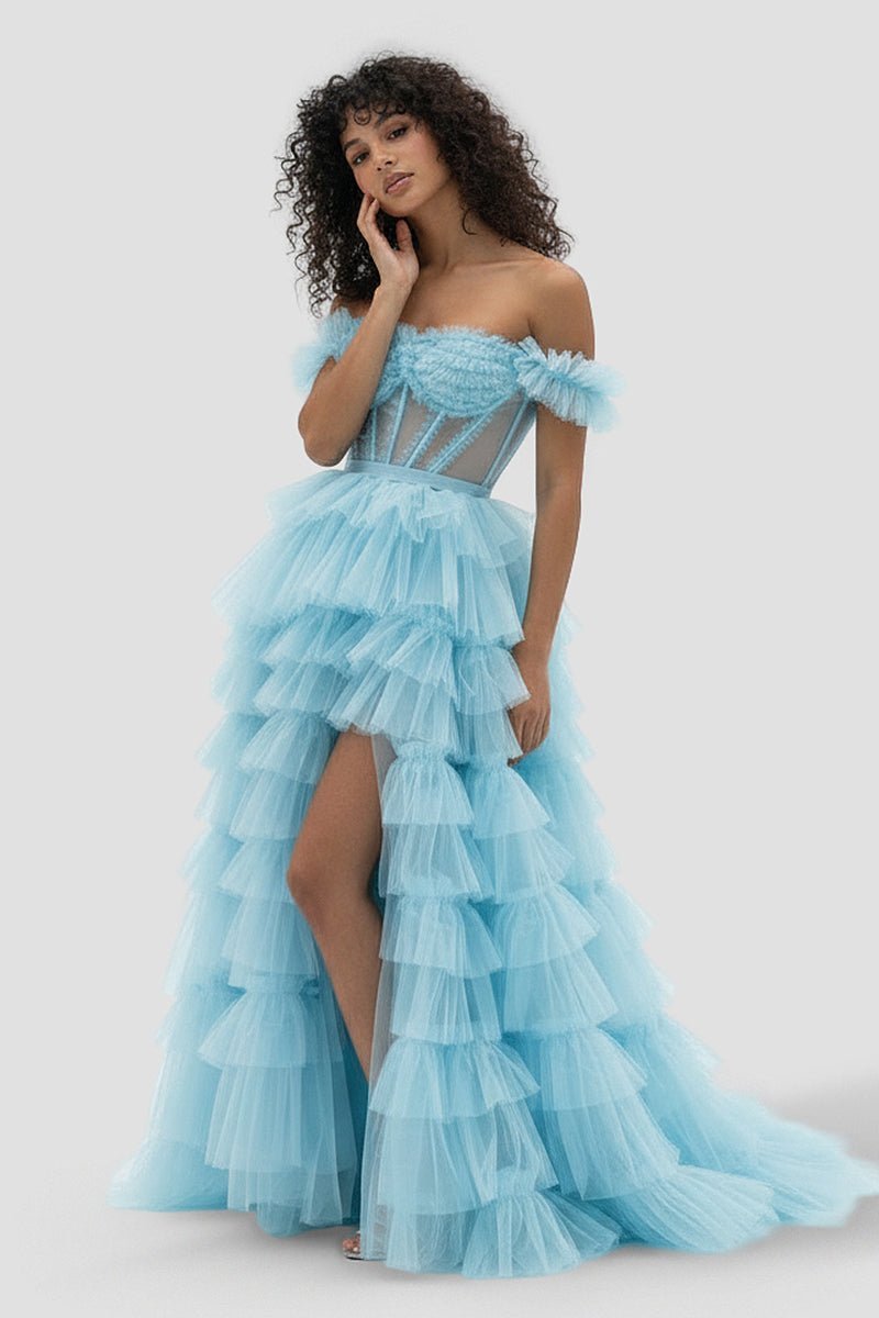 Off-Shoulder Chiffon Prom Dress