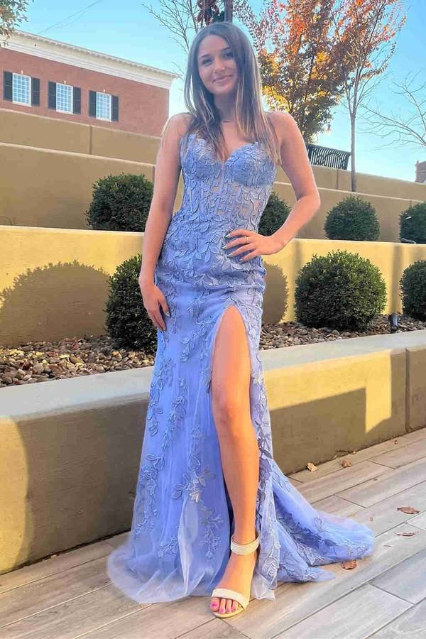 Strapless Satin Mermaid Prom Dress