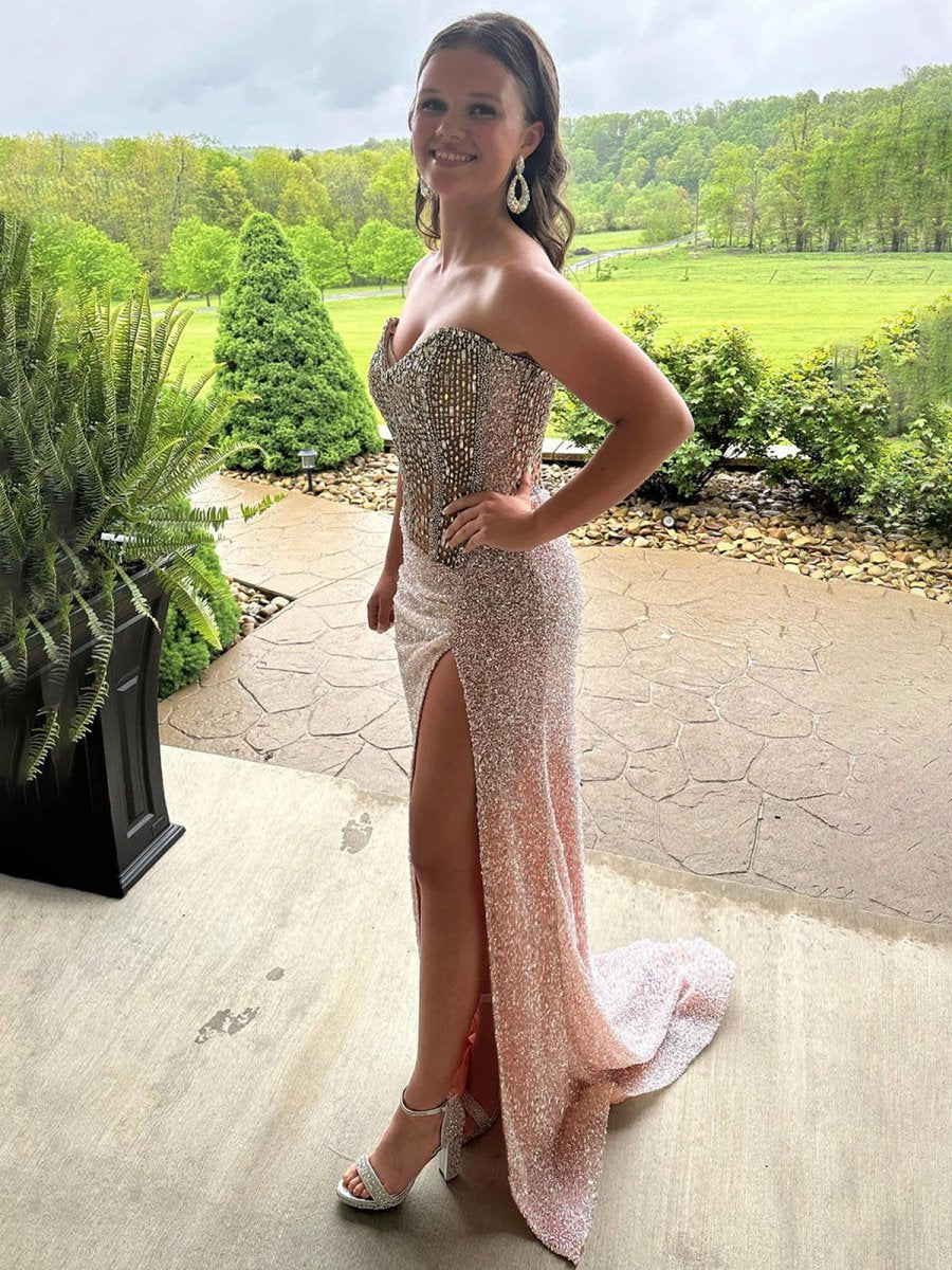 V-Neck Chiffon Mermaid Prom Dress