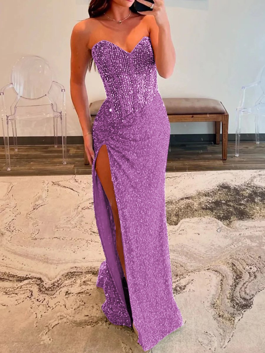 V-Neck Chiffon Mermaid Prom Dress