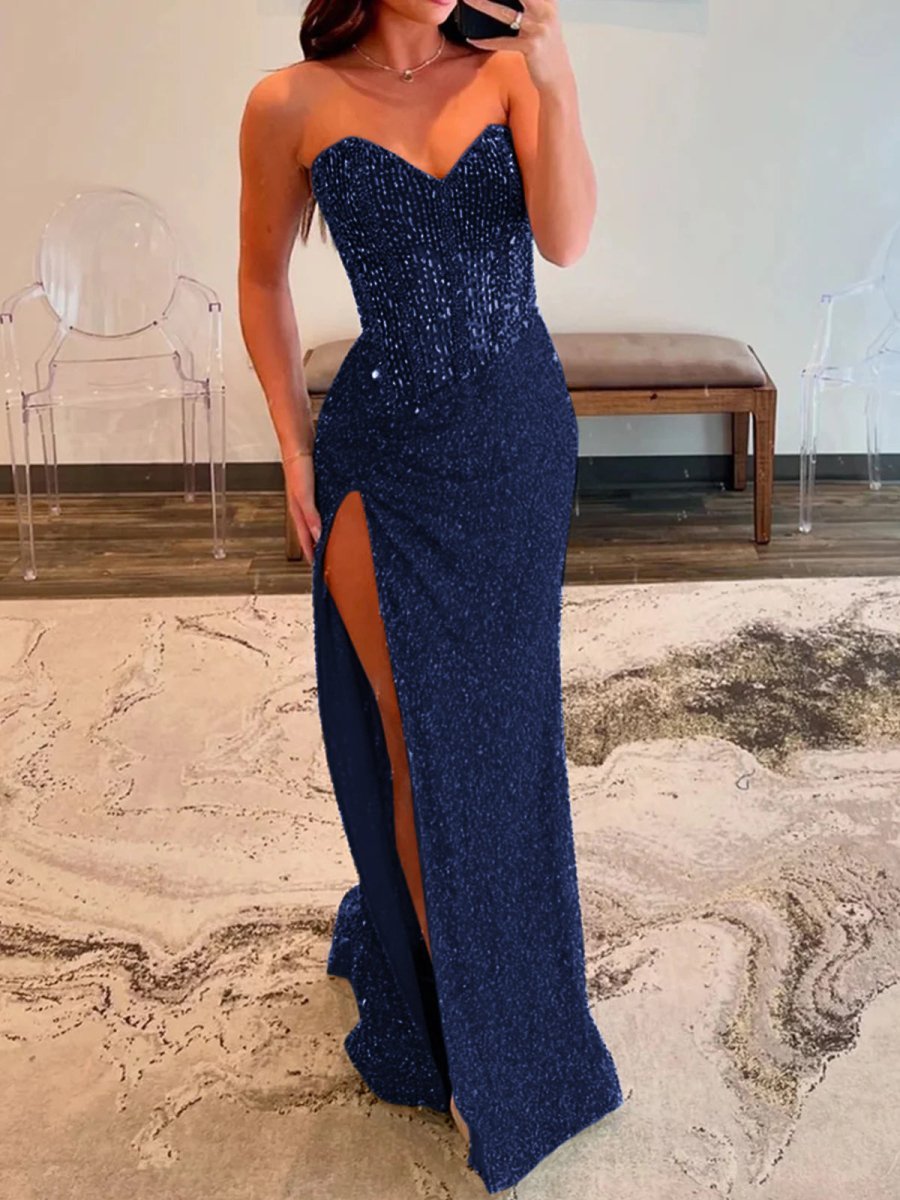 V-Neck Chiffon Mermaid Prom Dress