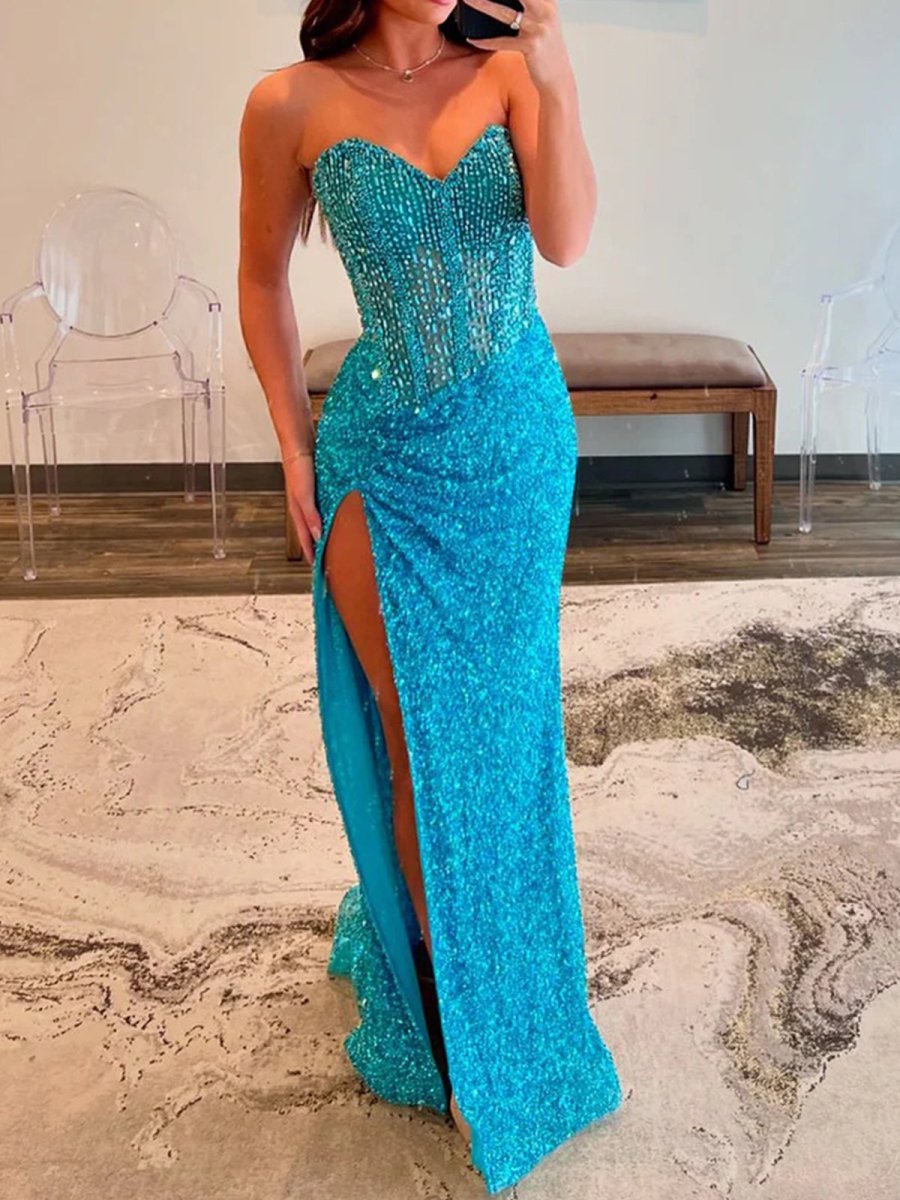 V-Neck Chiffon Mermaid Prom Dress