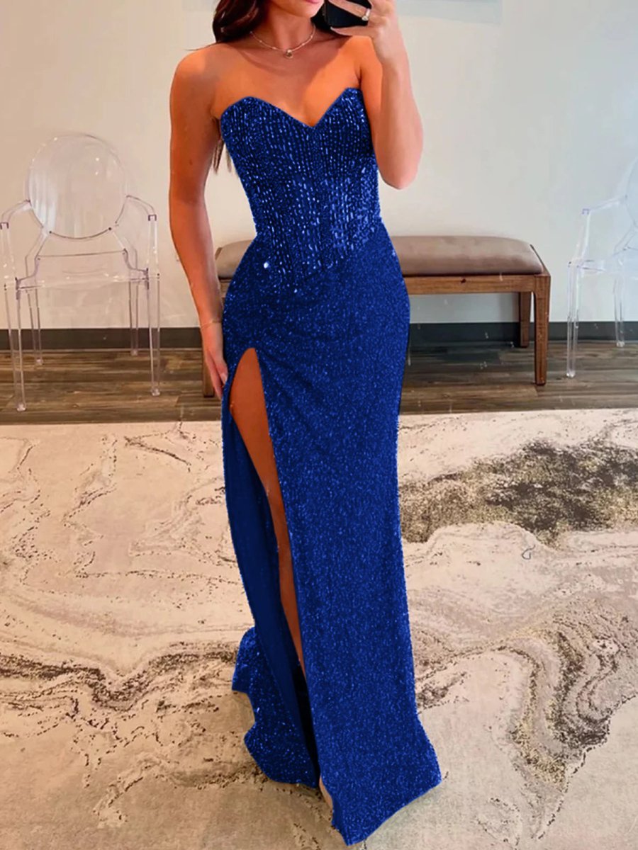 V-Neck Chiffon Mermaid Prom Dress