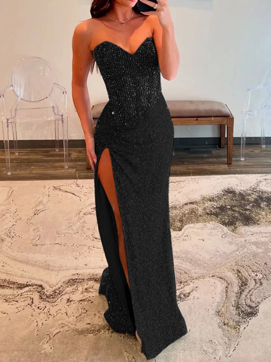 V-Neck Chiffon Mermaid Prom Dress