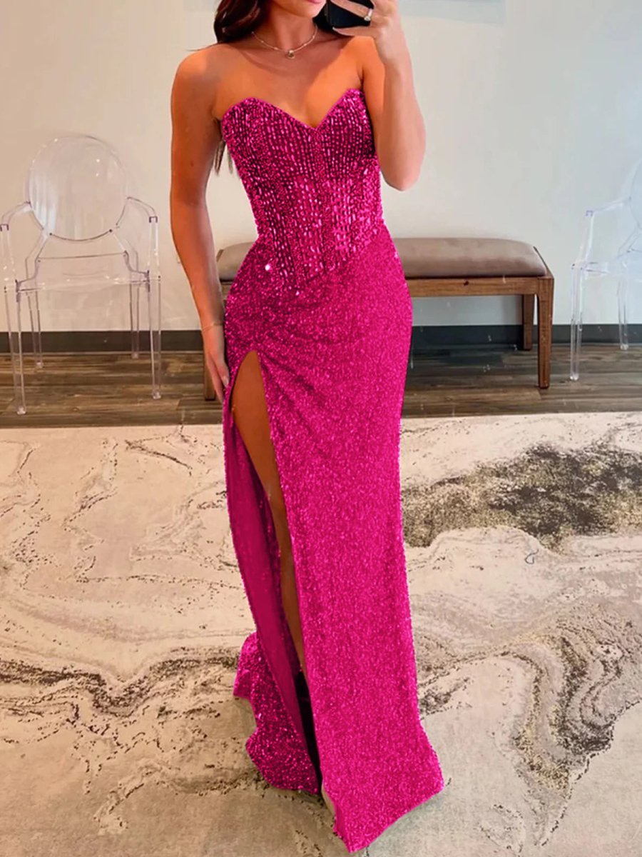 V-Neck Chiffon Mermaid Prom Dress
