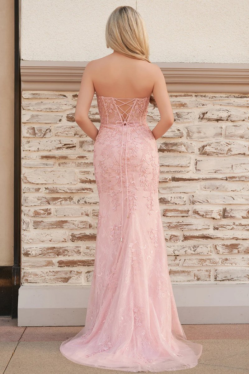 Strapless Satin Mermaid Prom Dress