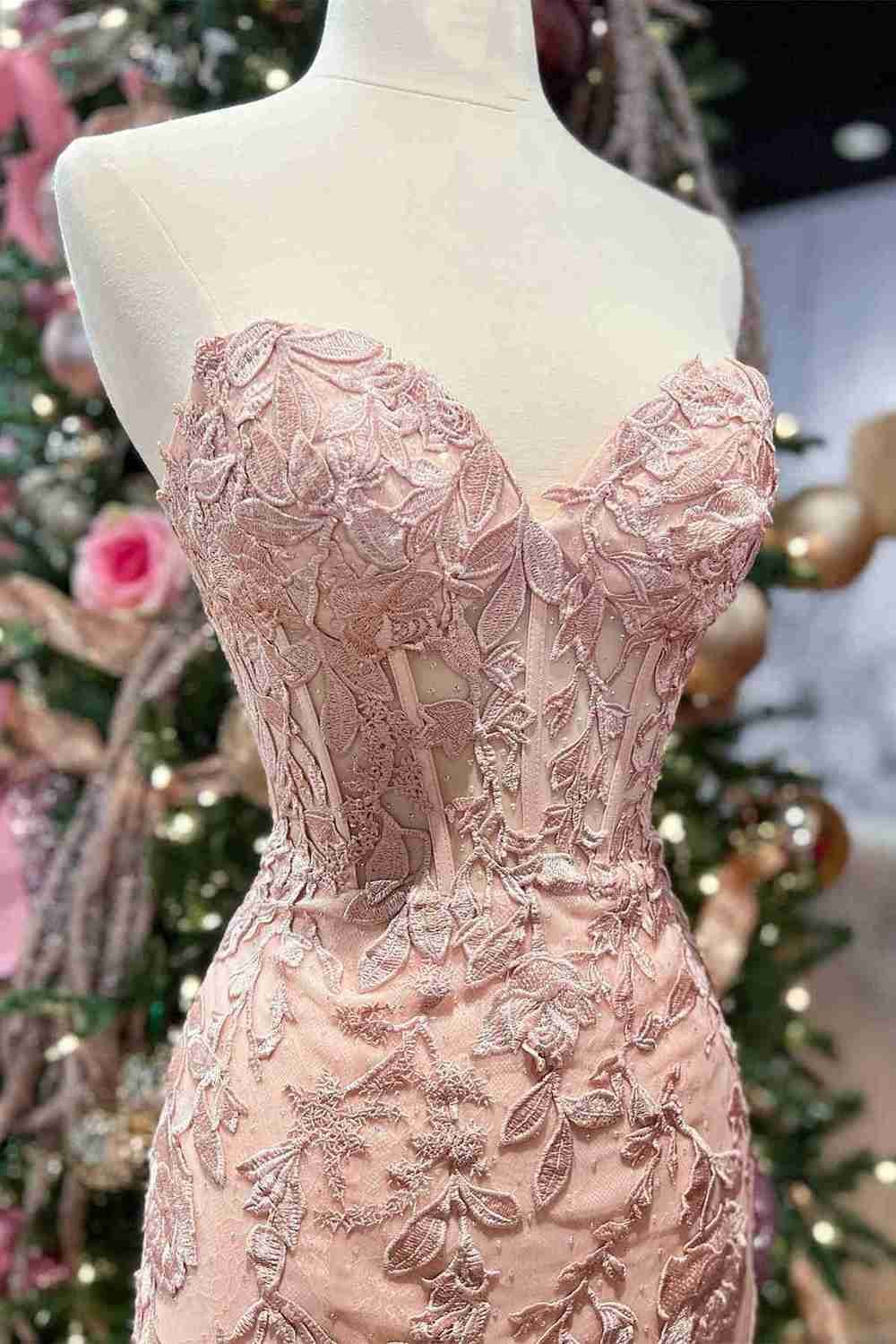 Strapless Satin Mermaid Prom Dress