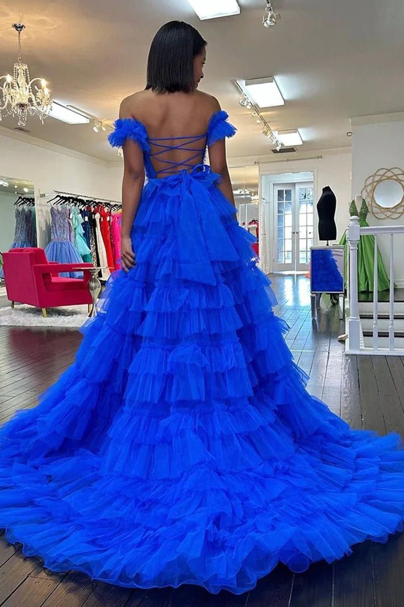 Off-Shoulder Chiffon Prom Dress