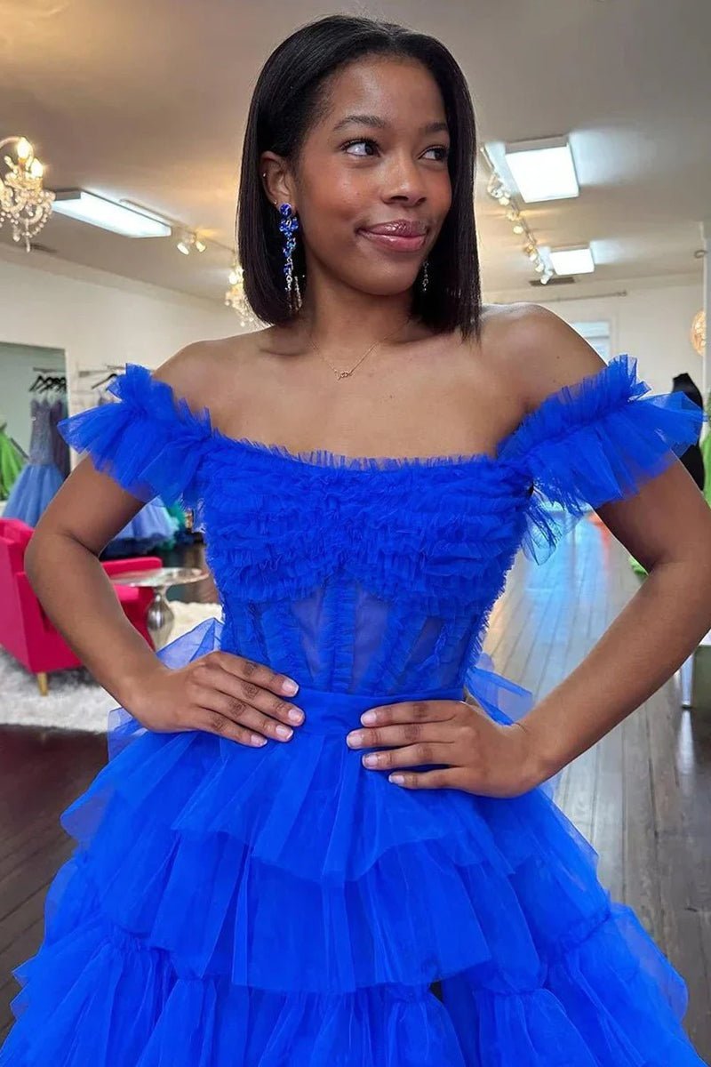 Off-Shoulder Chiffon Prom Dress
