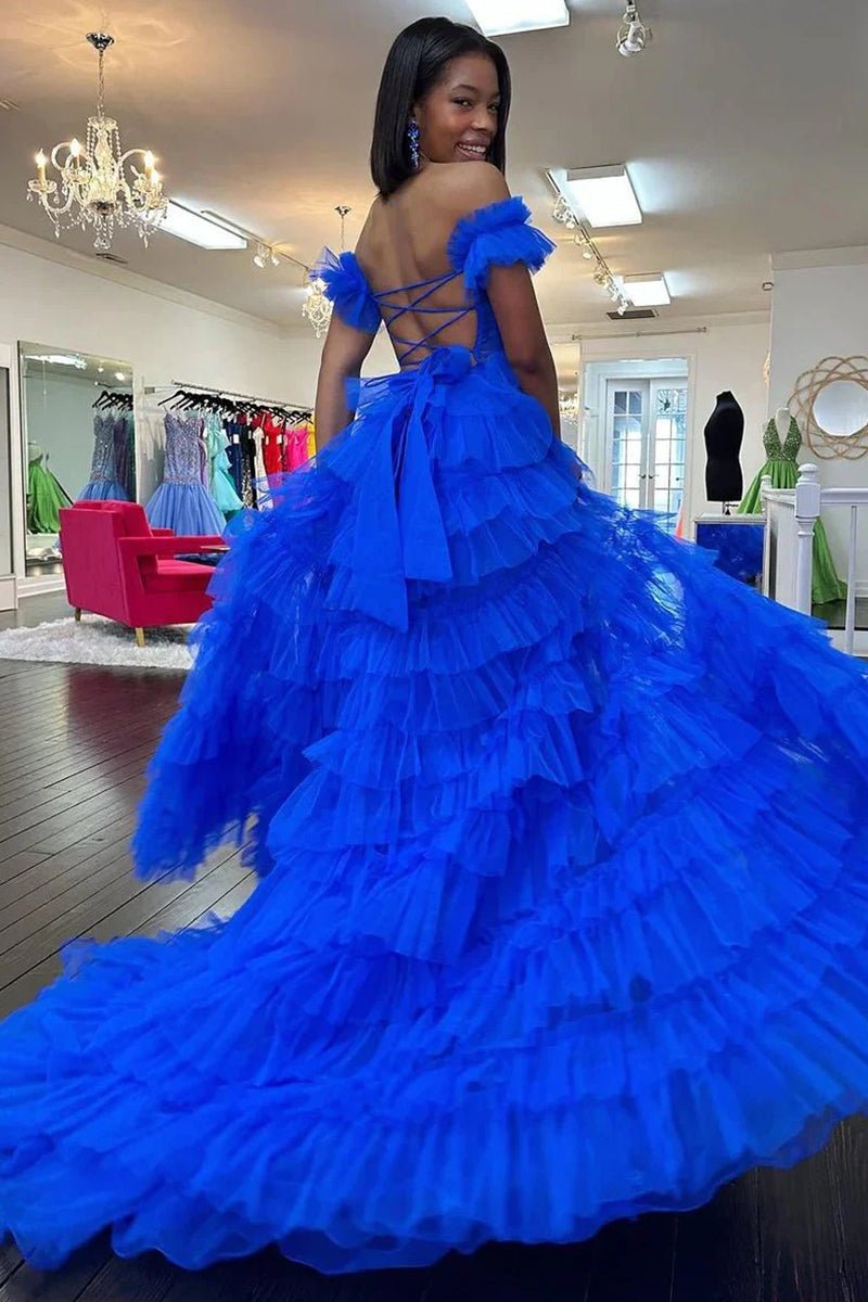Off-Shoulder Chiffon Prom Dress