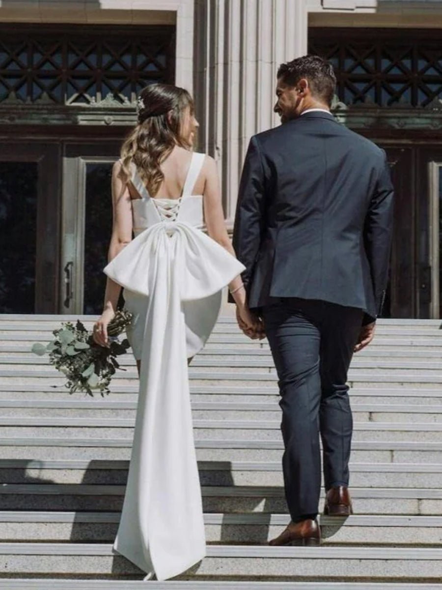 Off-Shoulder Satin Wedding Dress