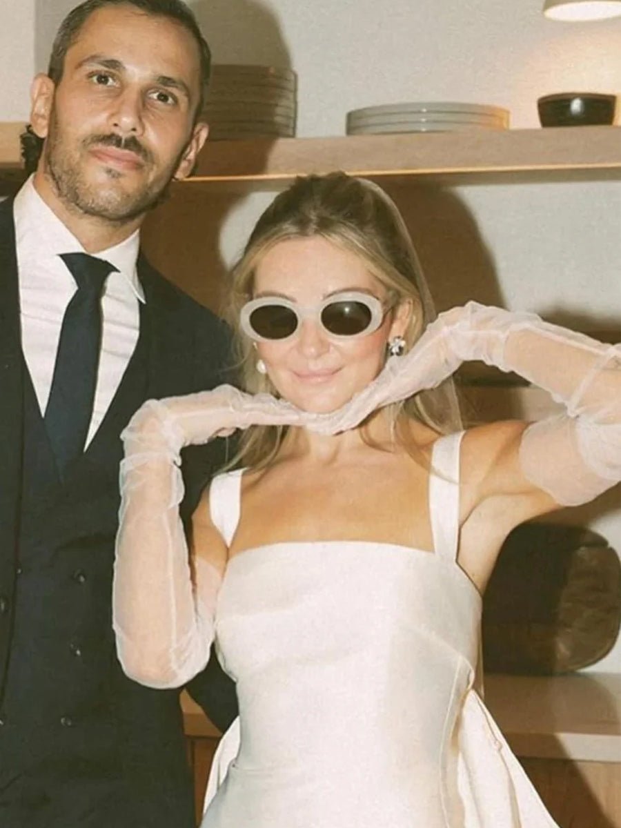 Off-Shoulder Satin Wedding Dress