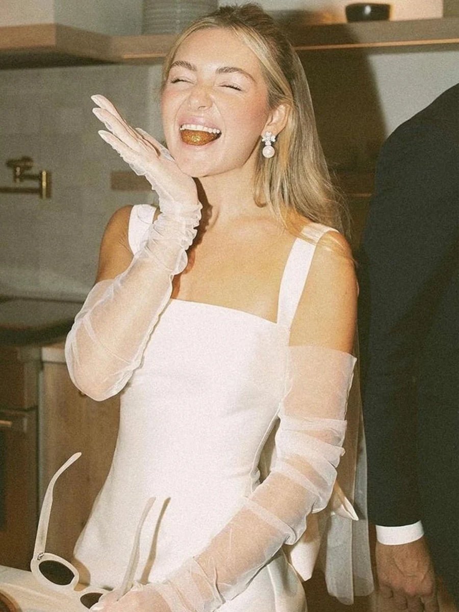 Off-Shoulder Satin Wedding Dress