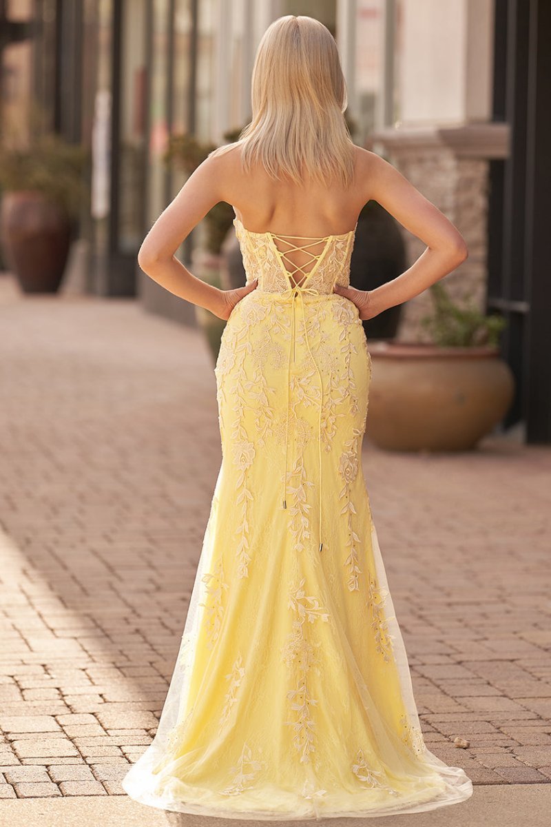 Strapless Satin Mermaid Prom Dress