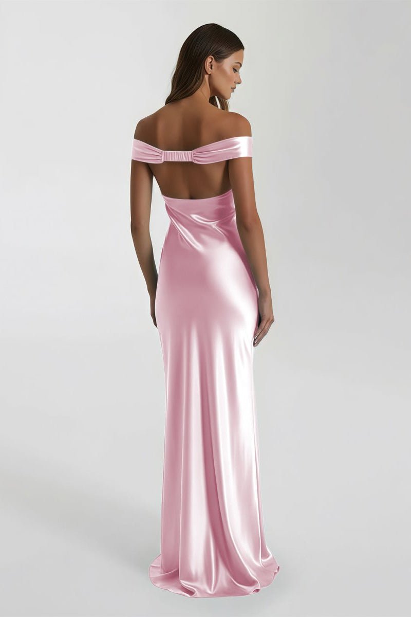 Off-Shoulder Satin Mermaid Prom Dress