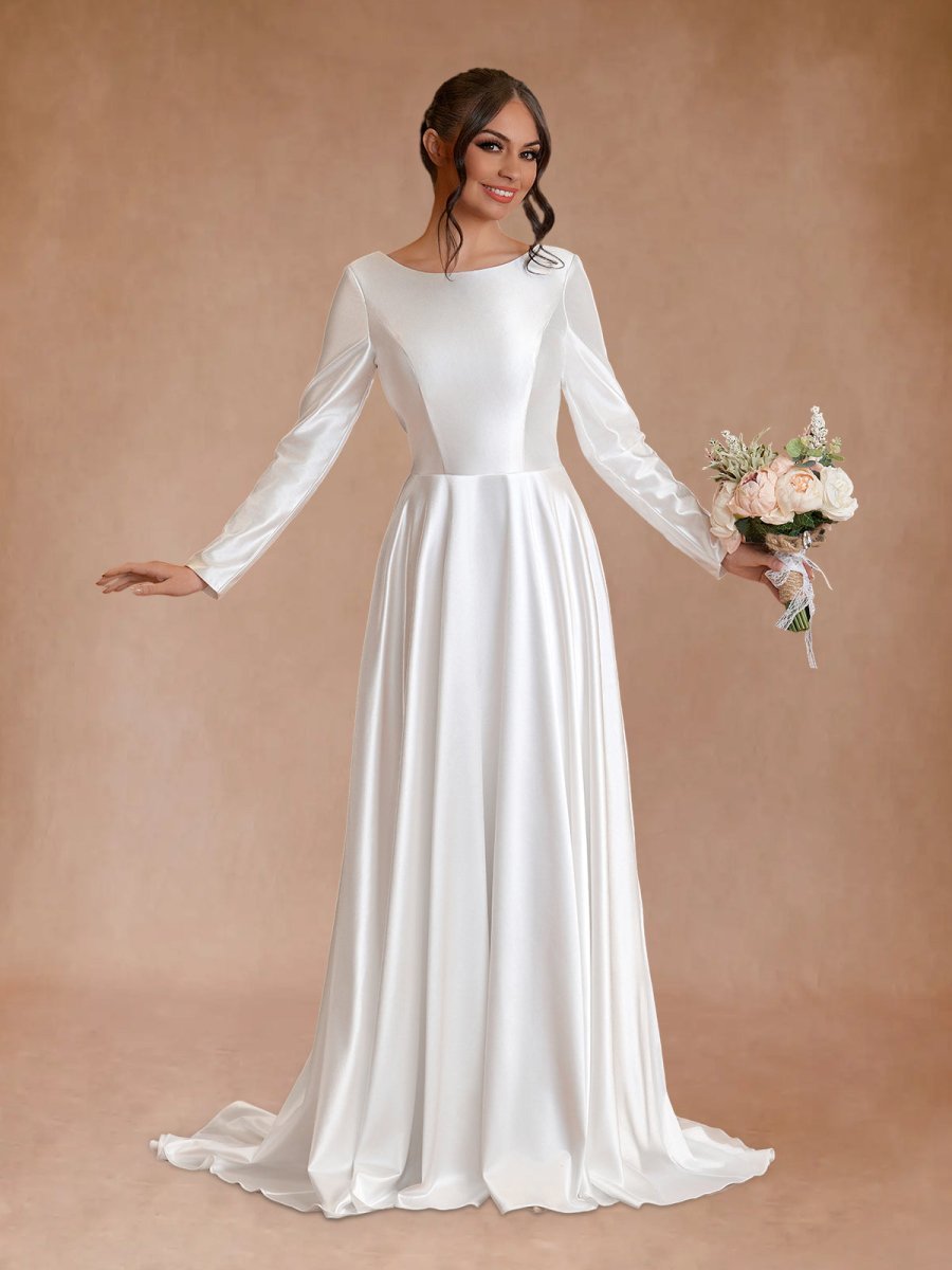 V-Neck Chiffon Wedding Dress