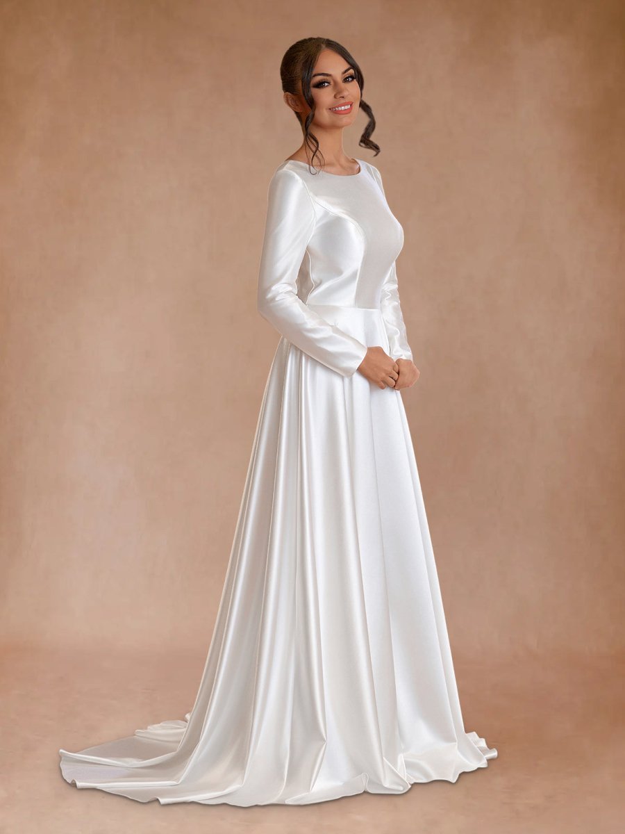 V-Neck Chiffon Wedding Dress