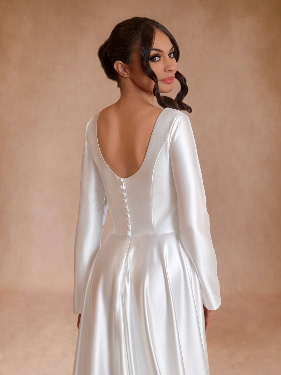 V-Neck Chiffon Wedding Dress