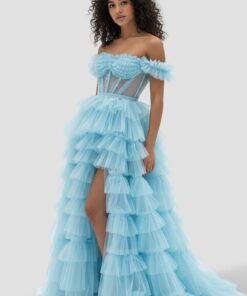 Off-Shoulder Chiffon Prom Dress