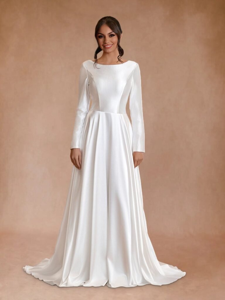 V-Neck Chiffon Wedding Dress